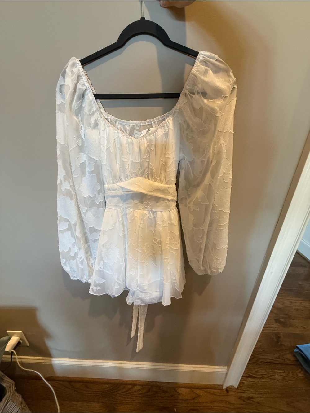Altar'd State White Sheer Floral Romper